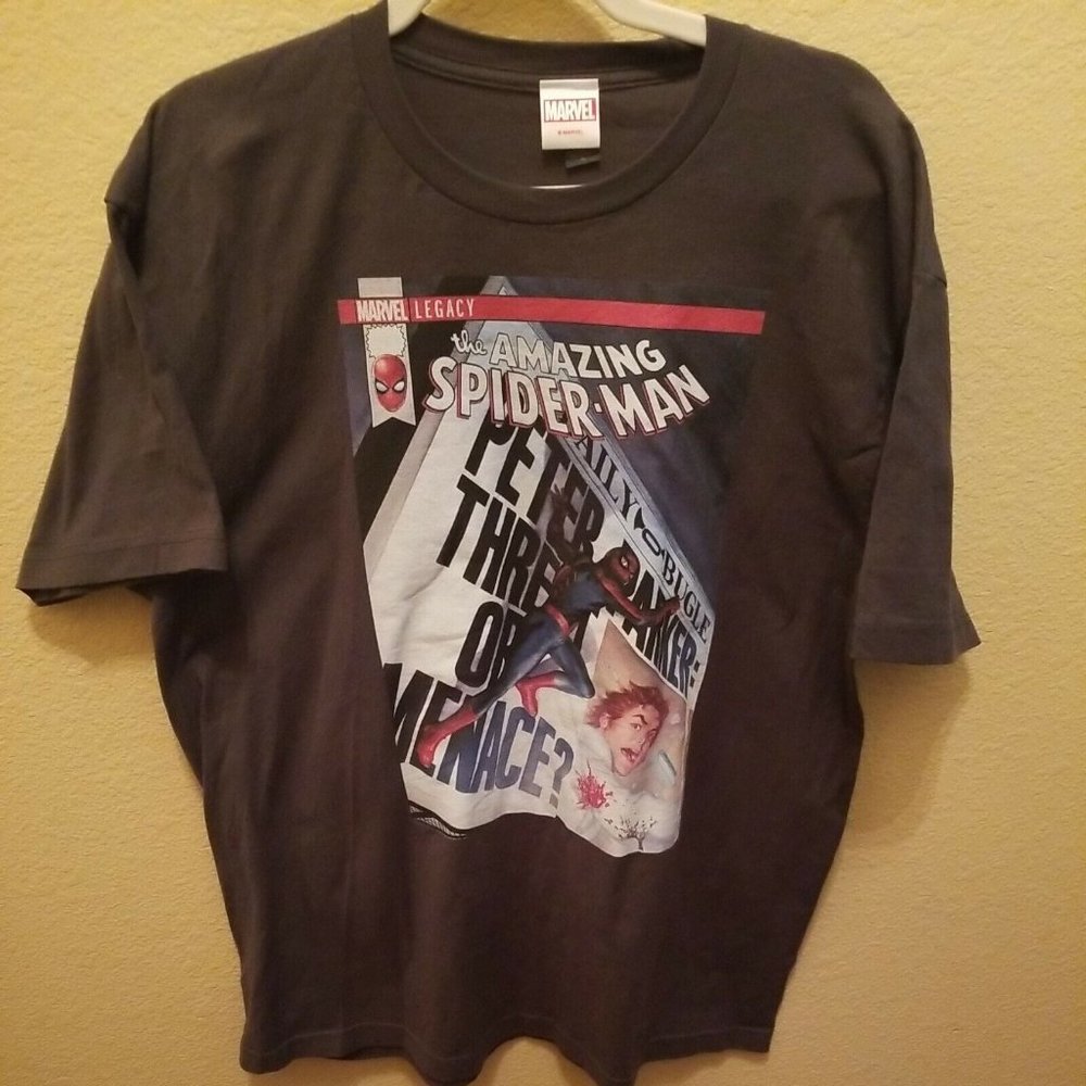 Marvel Amazing Spider-Man Daily Bugle T Shirt Mens XL  Short Sleeve Black